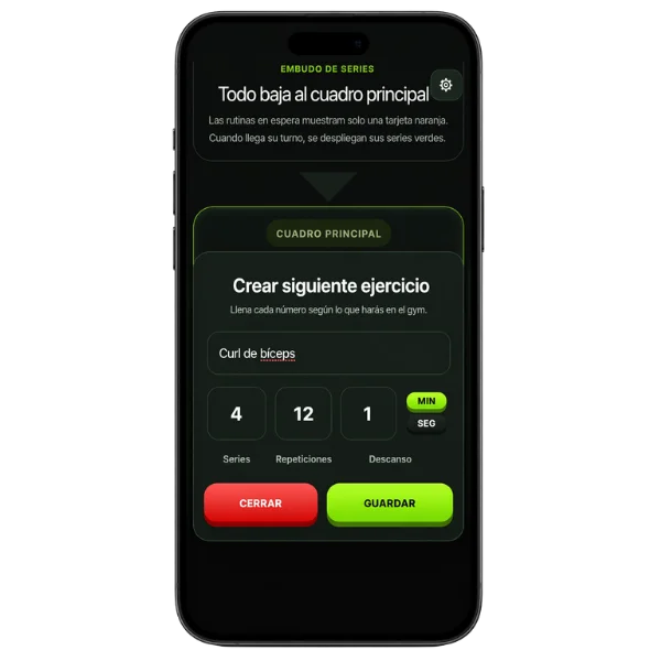 Crear rutina en la app