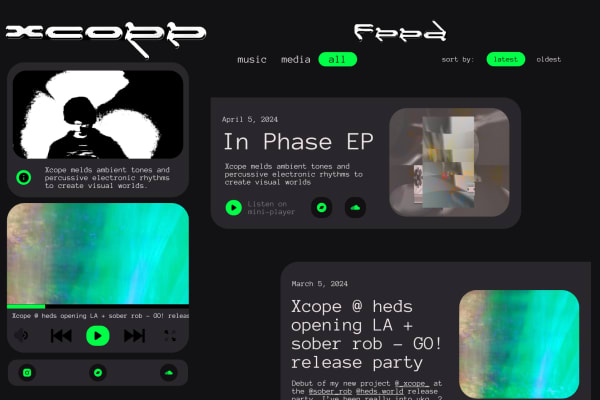 XCOPE Webpage Mockup
