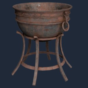 Rusty Medieval Cauldron on Iron - rusty medieval cauldron on iron, rusty texture