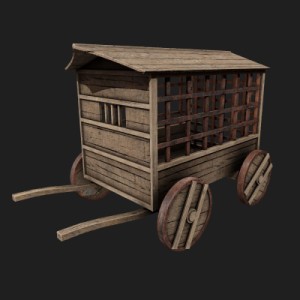 Medieval Wooden Prison Cart - medieval wooden prison cart, medieval texture