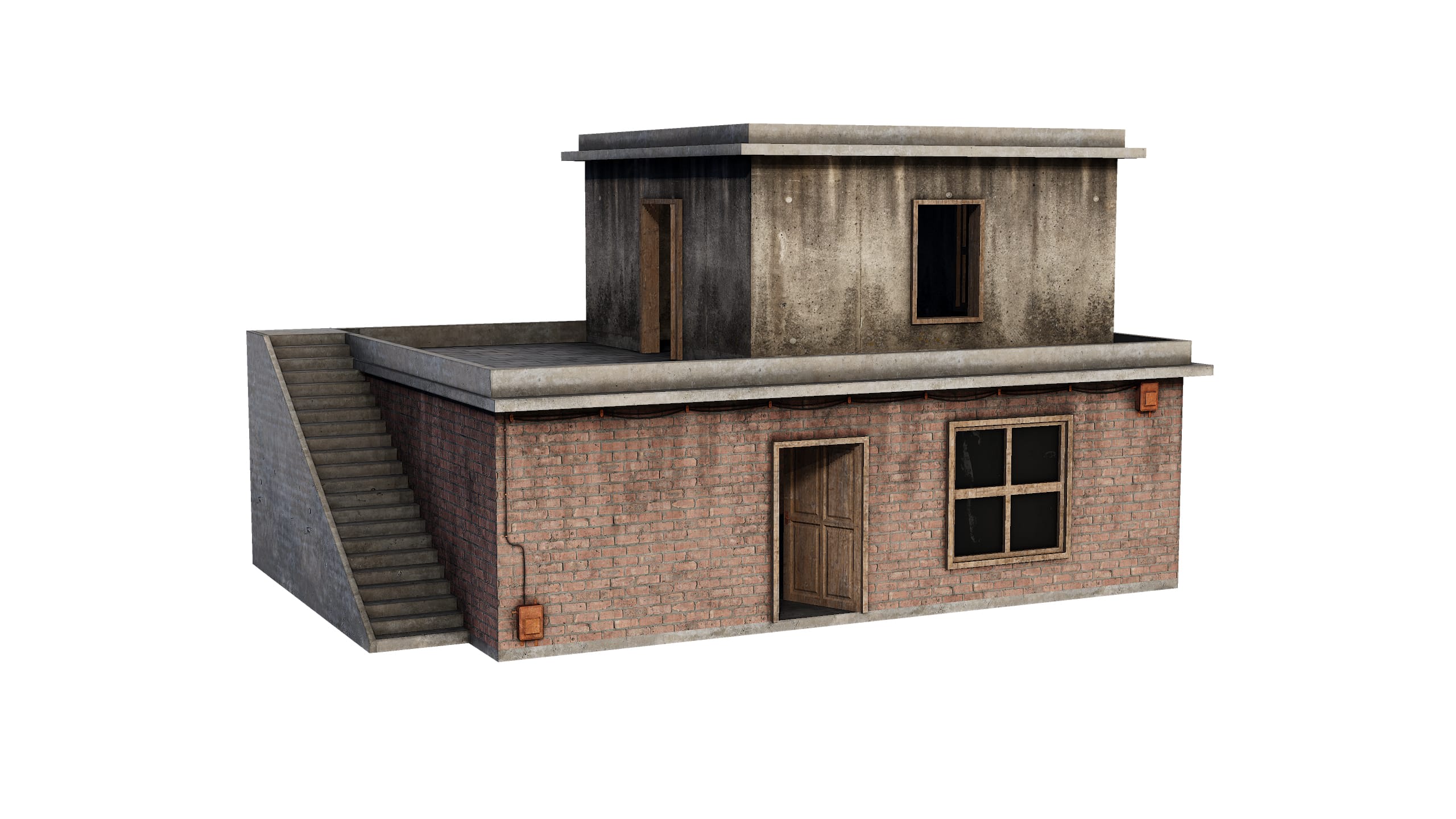 Two-Story Urban Brick House - two-story urban brick house, two texture preview image