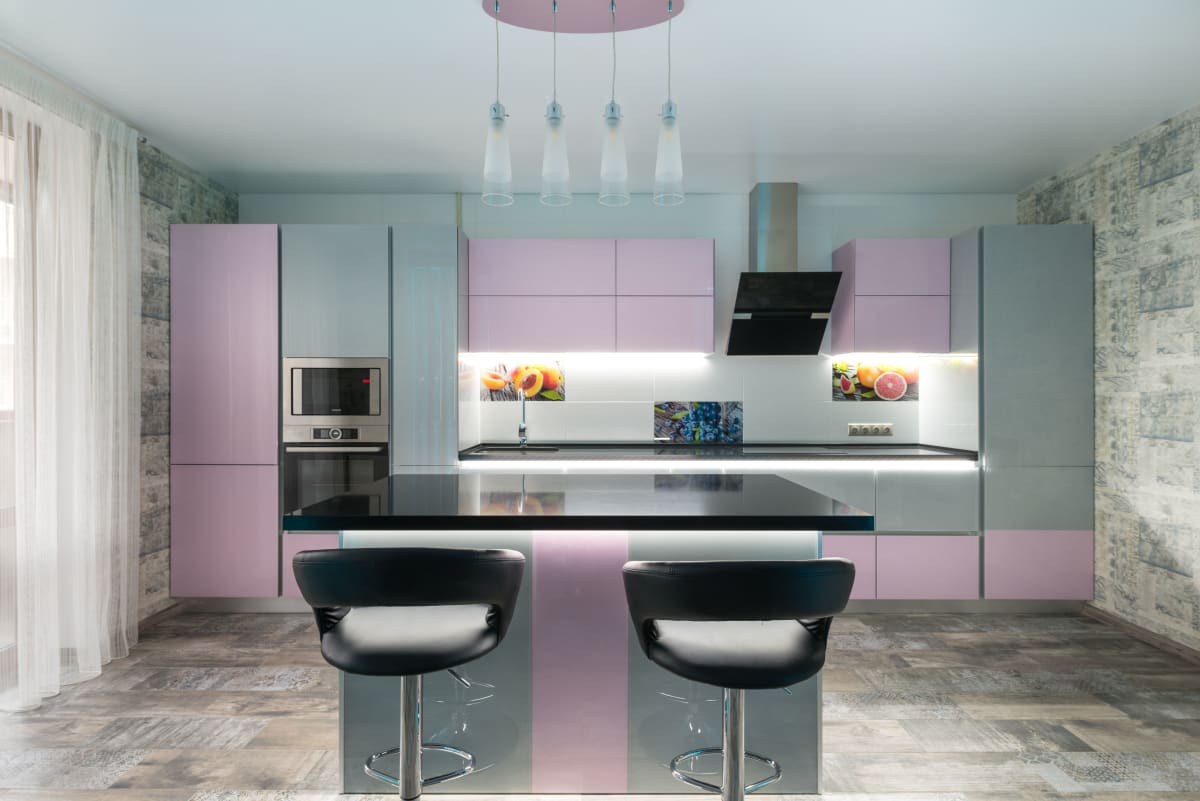 Newly fitted kitchen with modern units and worktops in a Southport home