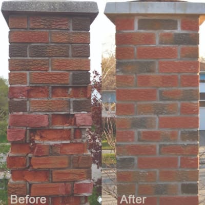 Chimney repointing work in progress