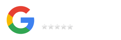 Google logo with five gray stars, indicating a five-star rating.
