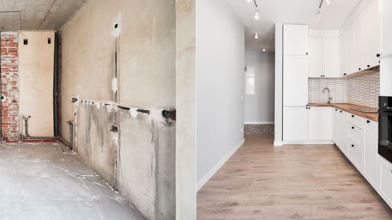 Before and after kitchen renovation in Bath