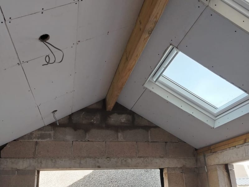 Roof windows installed in a vaulted plasterboarded ceiling in Carlisle