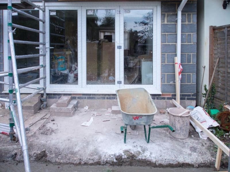 Completed flat roofed rear extension on a Croydon house