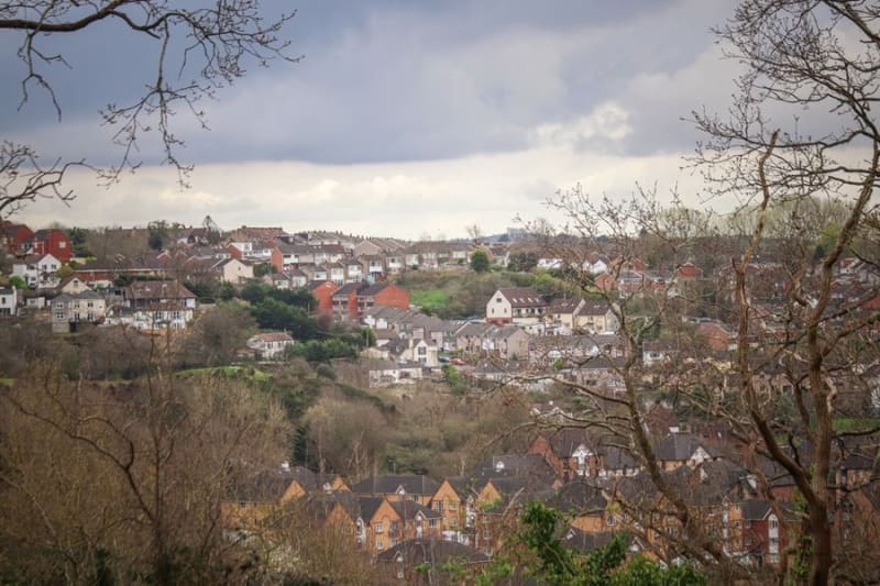 Housing on rising ground in the Croydon area, the exposed stock most affected by storms