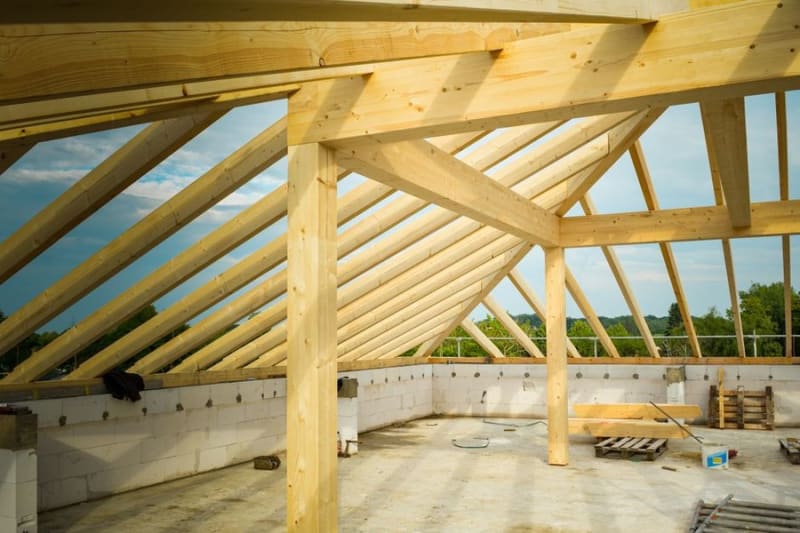 New timber roof structure during a roof replacement in Croydon