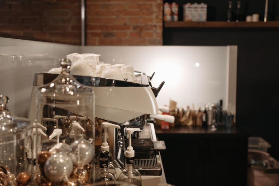 Espresso machine on the coffee bar needing a dedicated power circuit