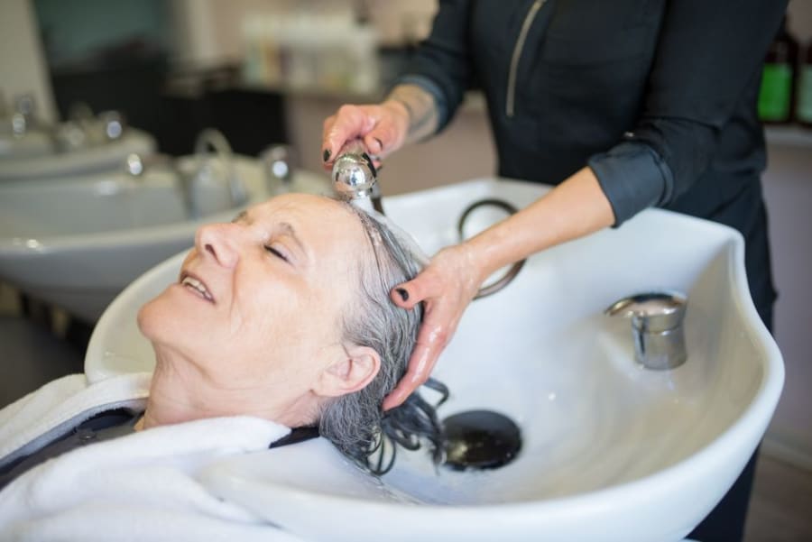 Salon backwash basin where water and electricity need RCD protection