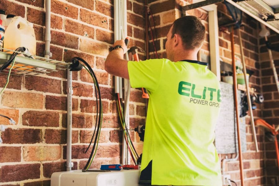 Electrical first fix during a Bristol salon fit-out before decoration
