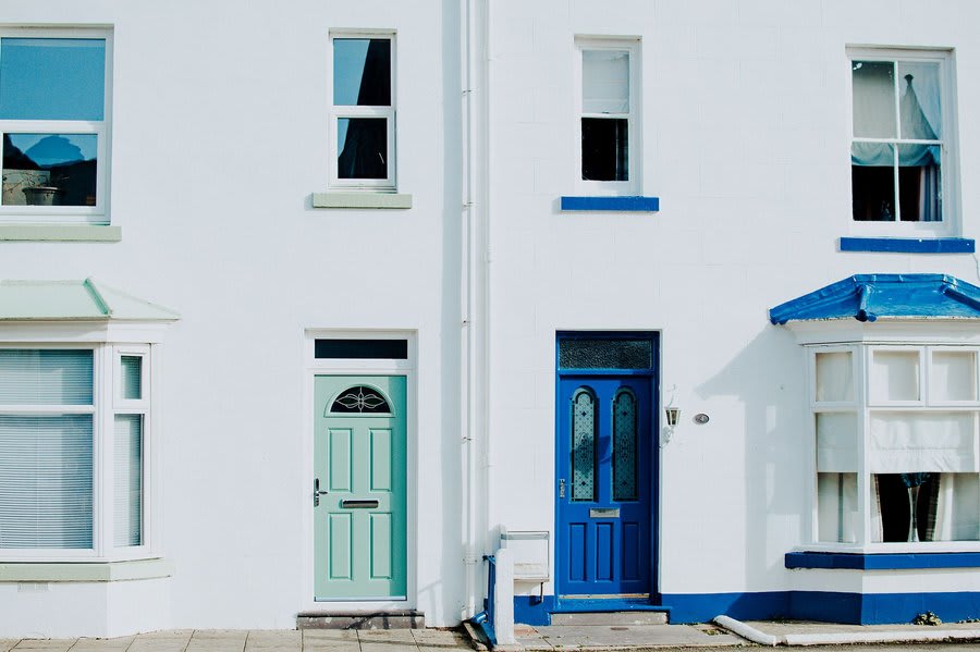 Range of front door styles and colours for Exeter homes