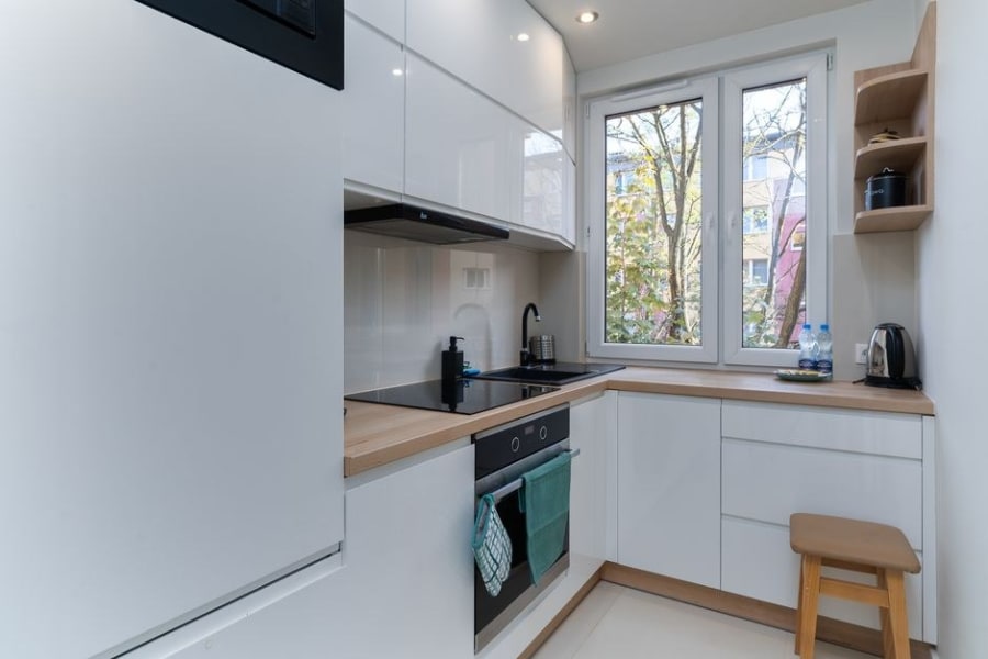 Kitchenette in a self-contained annexe conversion in Cornwall