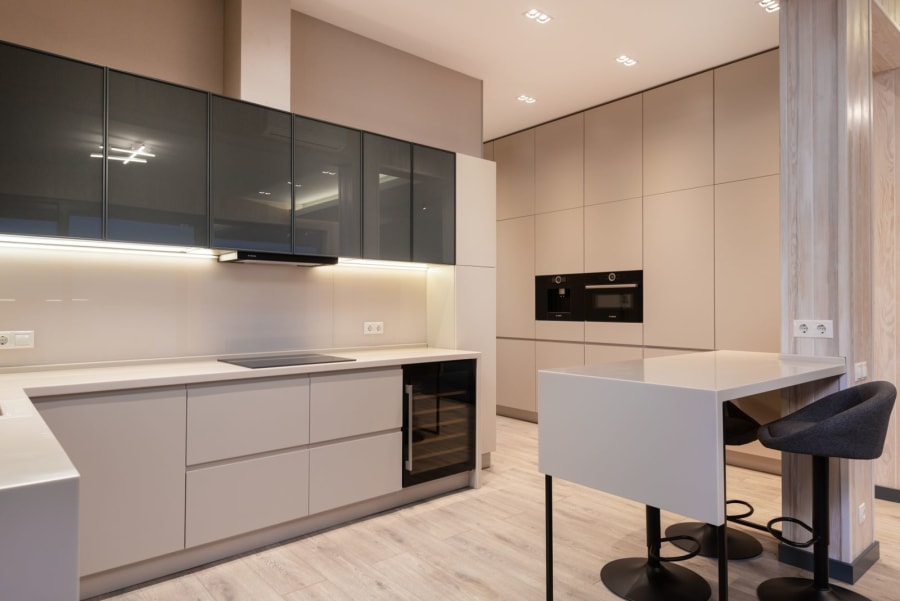 Kitchen storage and worktop in a Liverpool home
