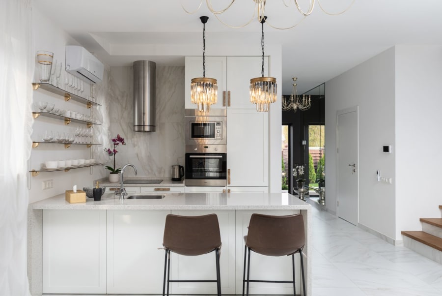 Kitchen part-way through installation in a Prescot home