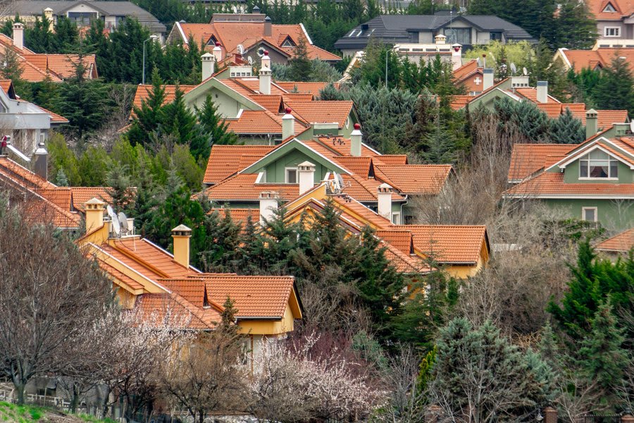 Tiled rooftops across a leafy Melbourne suburb