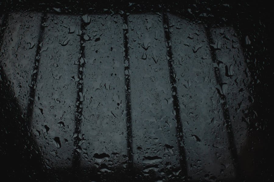 Wet roof tiles after heavy rain