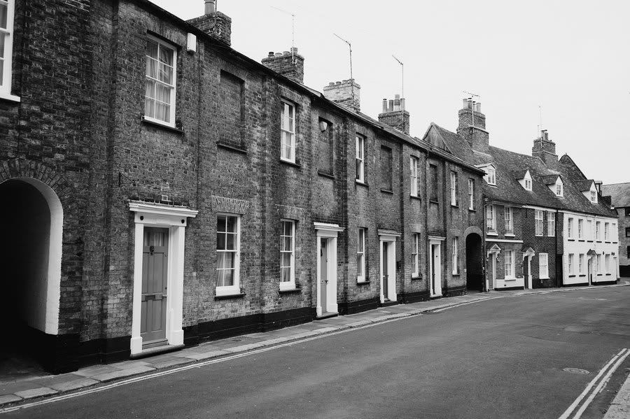 Street of older terraced housing typical of the north Nottinghamshire coalfield