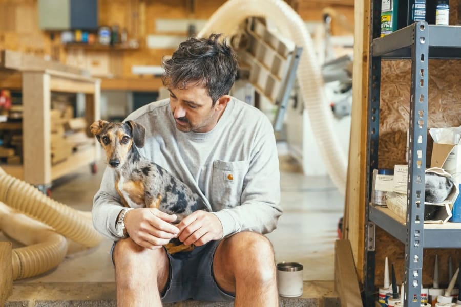 Joiner at work in the workshop where every piece is made