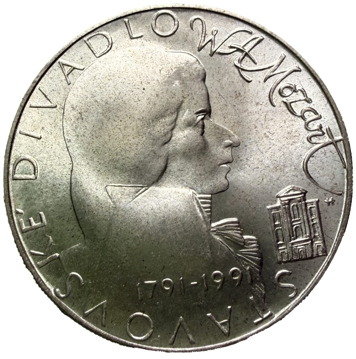 100 Koruna 1991-Znovuotevření Stavovského divadla k 200. výročí úmrtí Wolfganga Amadea Mozarta