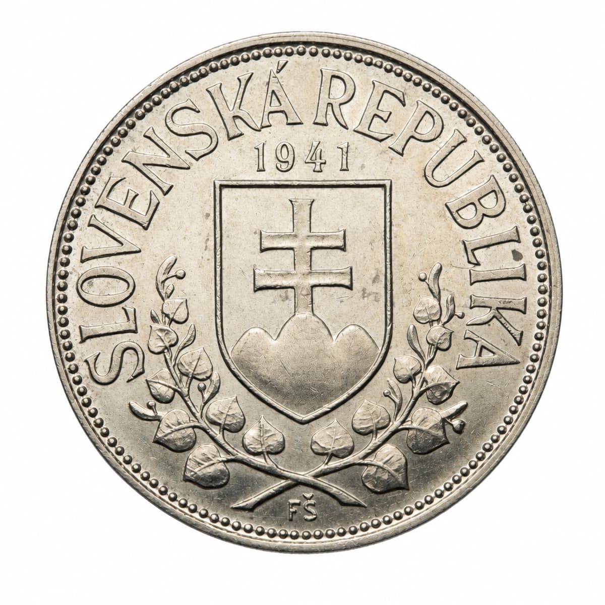 20 koruna 1941 - jednoduchý kříž na rotundě