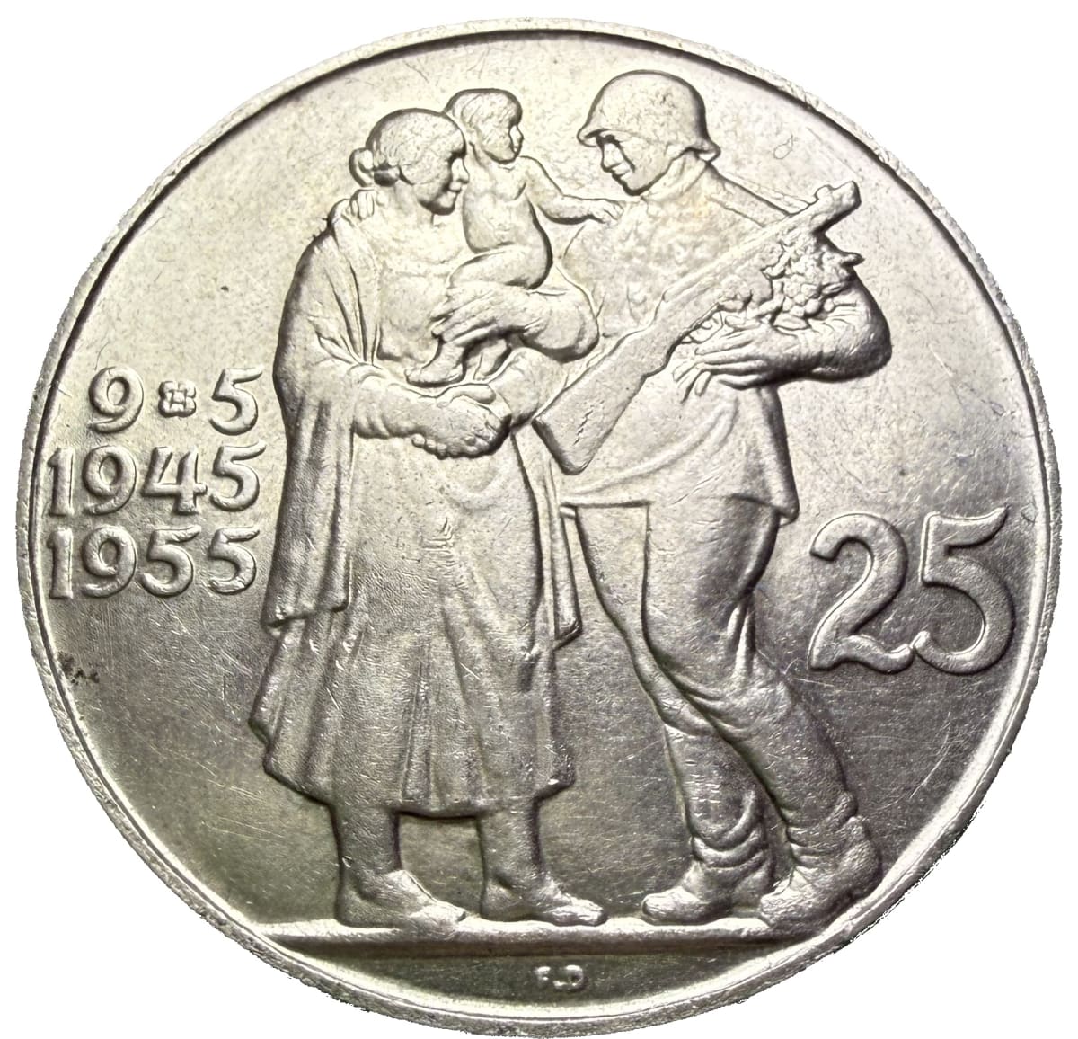 25 Koruna 1955 – 10. výročí osvobození Československa