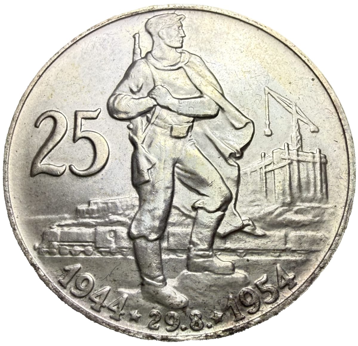 25 koruna 1954-10.Výročí SNP