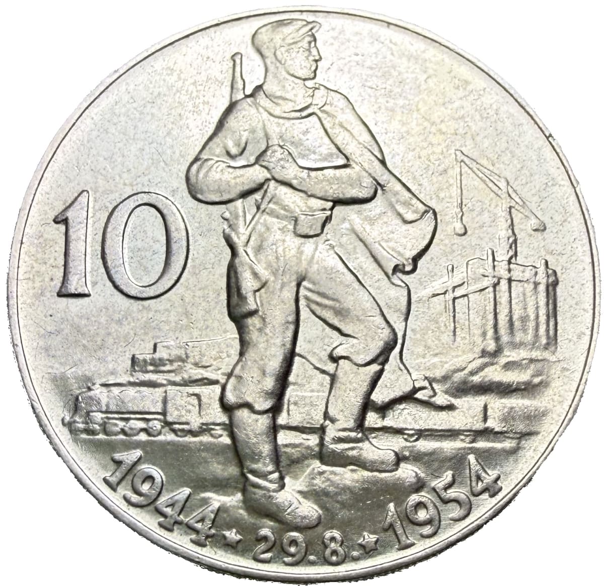 10 Koruna 1954 - 10. výročí SNP