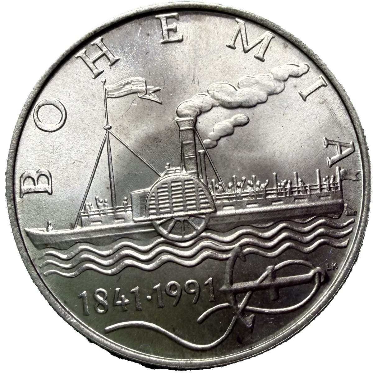 50 Koruna 1991-150.výročí zahájení plavby prvního Českého parníku Bohemia