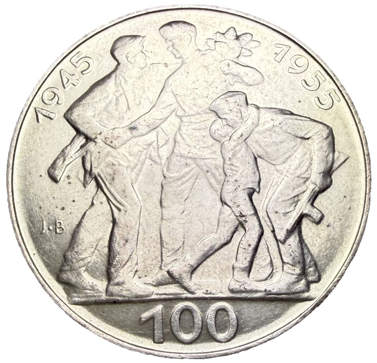 100 Koruna 1955 – 10. výročí osvobození Československa