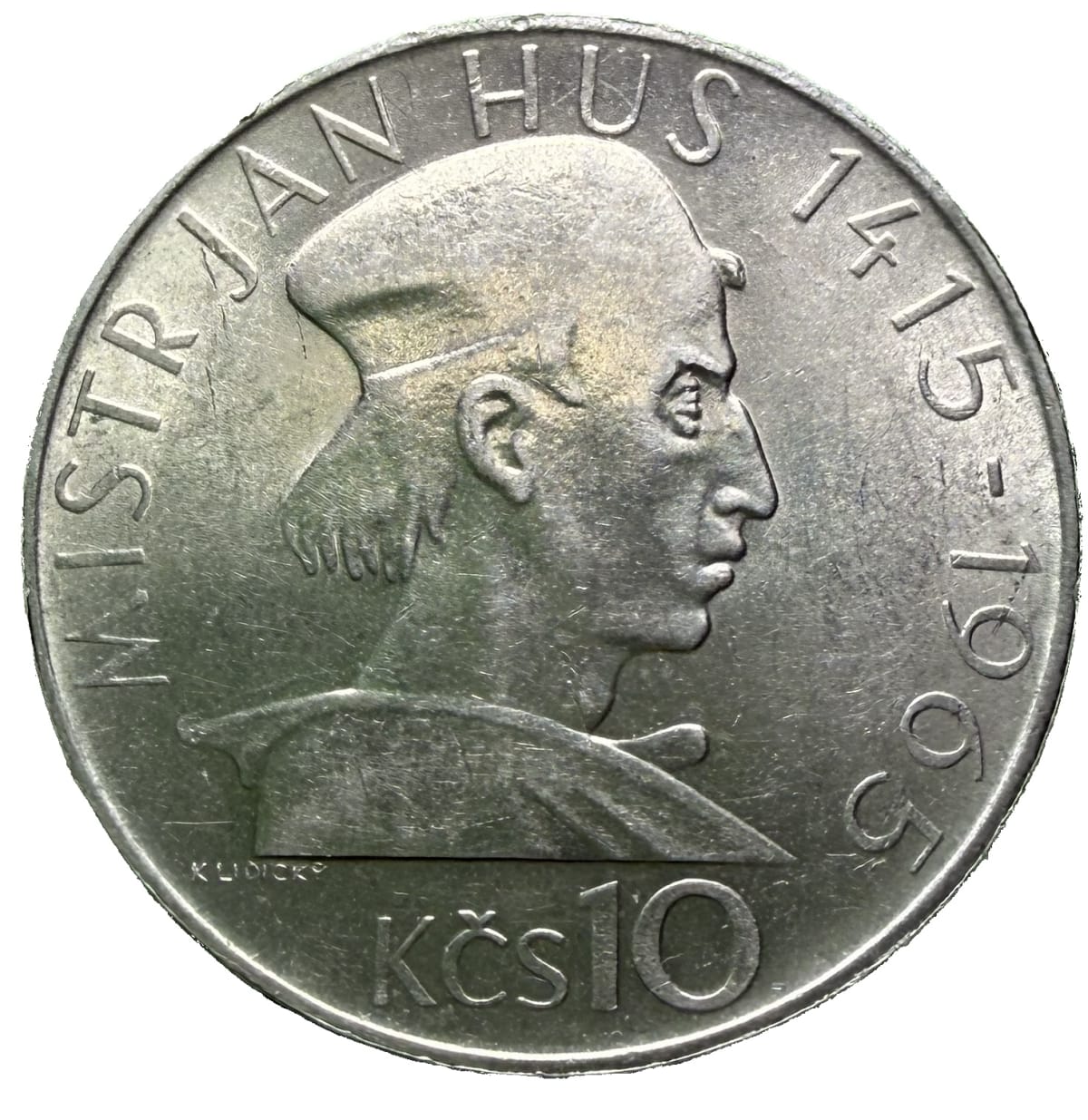 10 Koruna 1965 – 550. výročí úmrtí Mistra Jana Husa