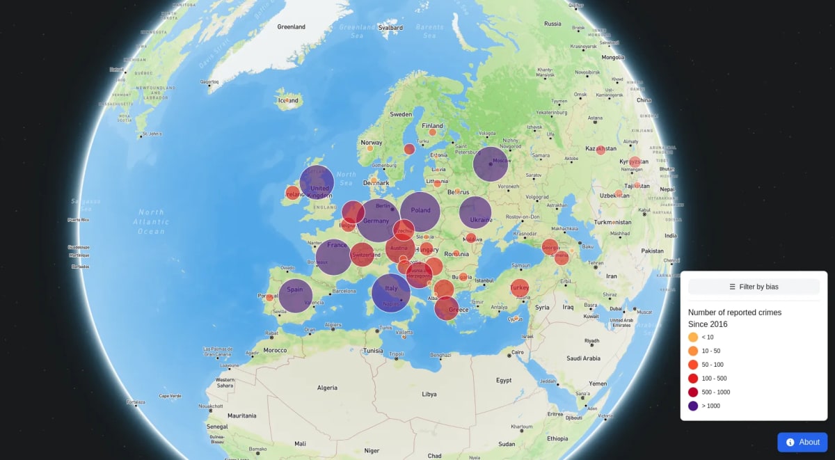 Hate Crimes Map - Visualizing Hate Crime Data