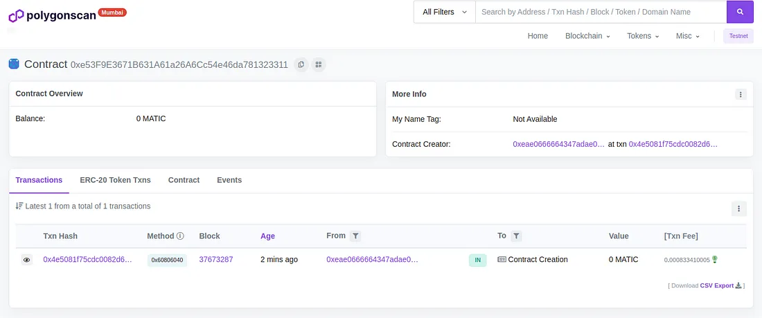 Polygon Mumbai Testnet