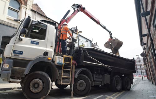 Heffernan worker operating a digger