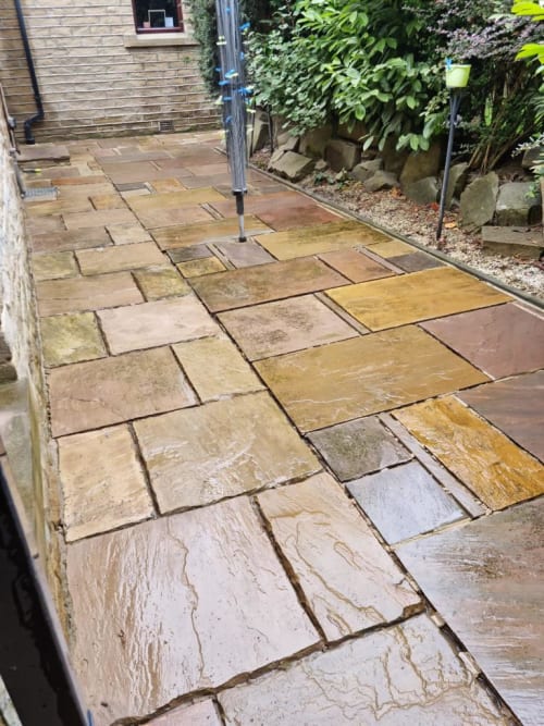 reinstatement flagstone tiles on ground 