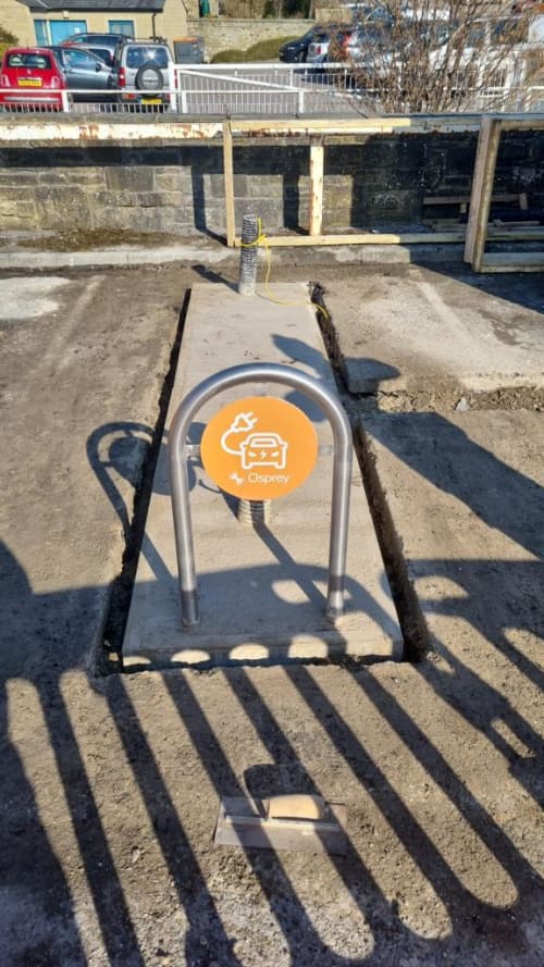 EV electric vehicle charging installation supermarket