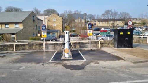 EV Charging point supermarket carpark 