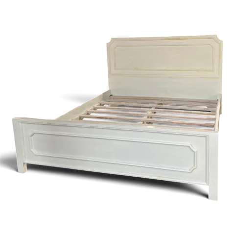 Classic White Wooden Bed Frame
