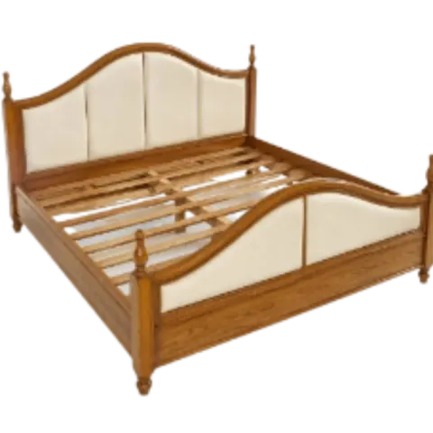 Elegant Classic Bed Frame with Upholstered Headboard