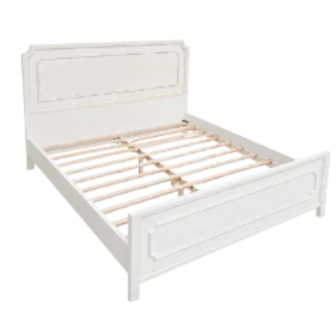 Classic White Wooden Bed Frame