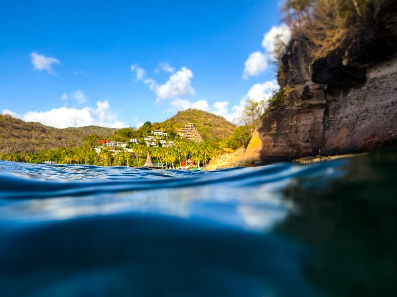Anse Chastanet resort seen from the water