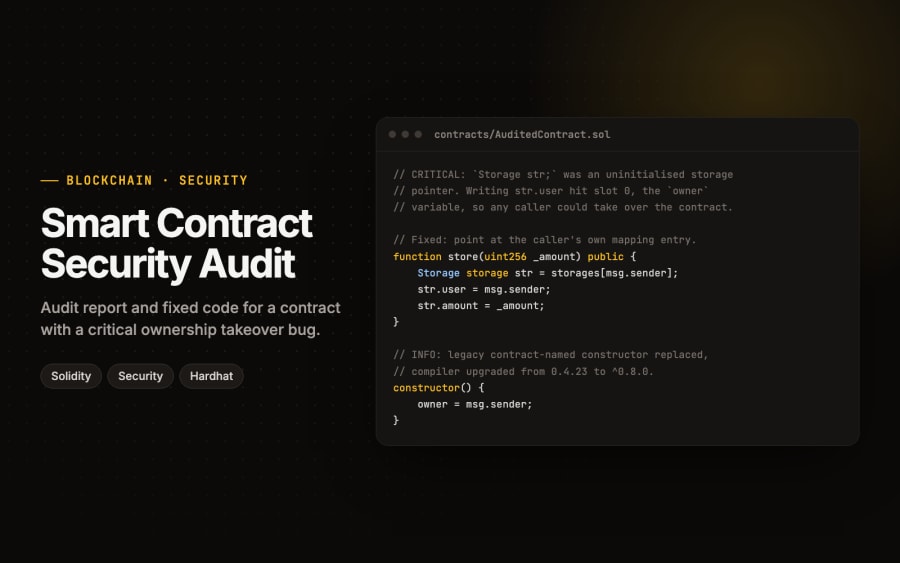 Screenshot of Smart Contract Security Audit