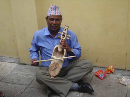 Dhurba Gayak demonstrating his Sarangi 24 September 2