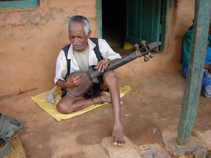 Mohan Bahadur Gandharva.80 playing arbajo in his own home