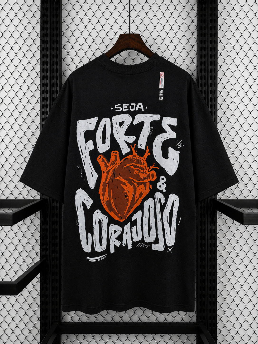 Camiseta Oversized Seja Forte e Corajoso