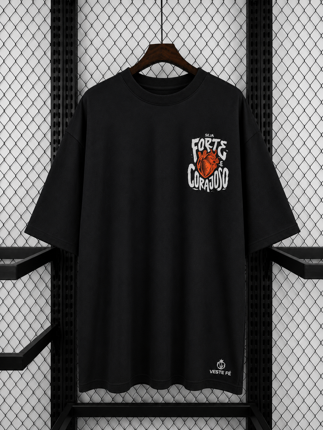 Camiseta Oversized Seja Forte e Corajoso