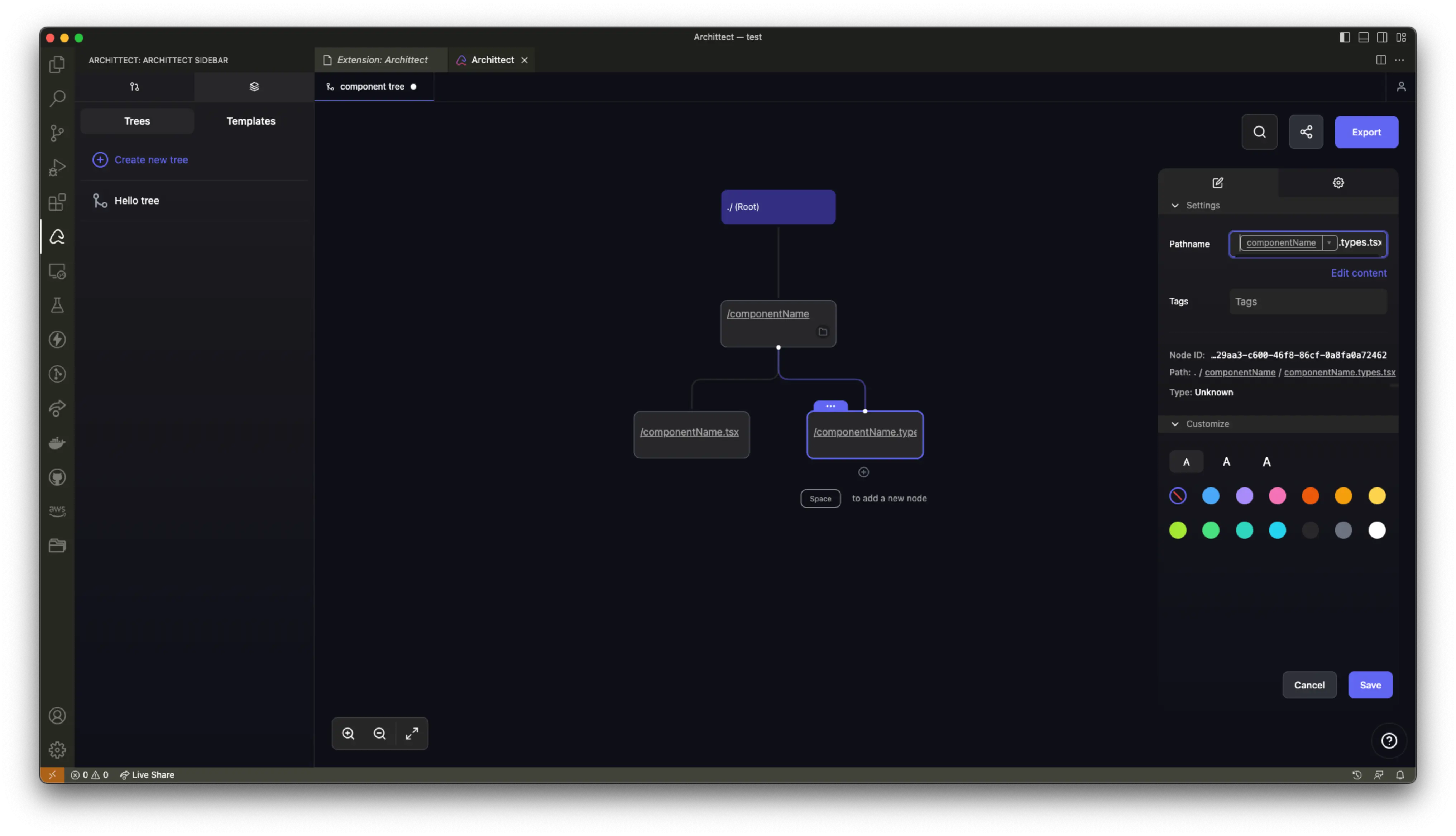 Variables in tree