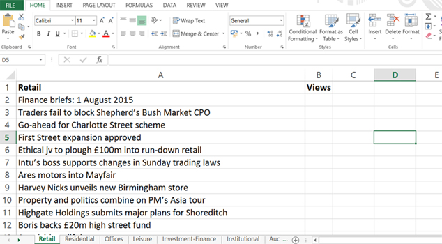 Editorial Monitoring Automated Excel Screenshot