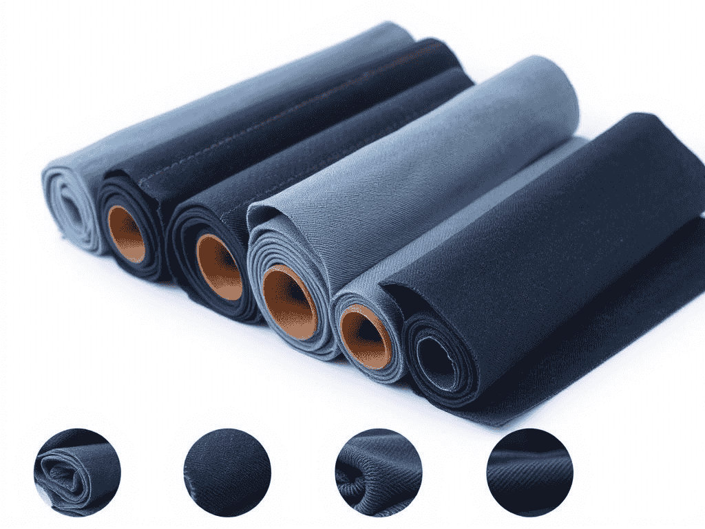 Rolls of Denim Fabric